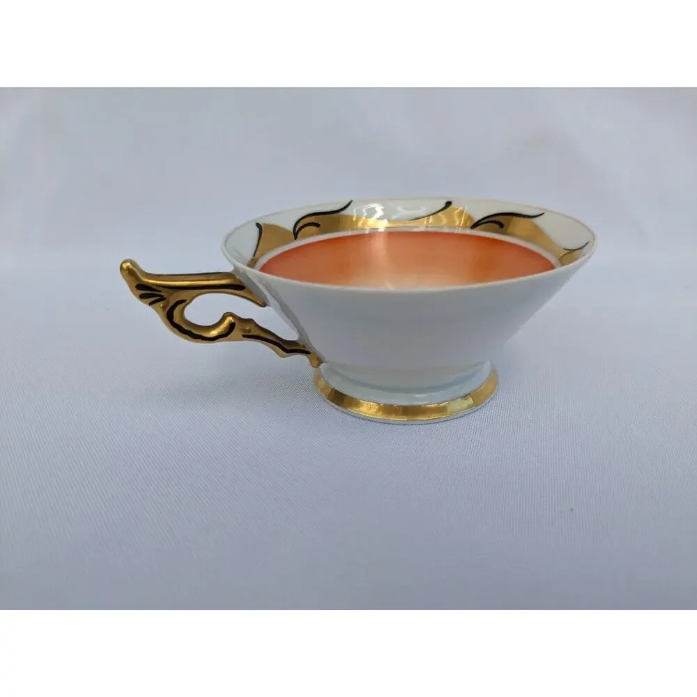 Vintage August Roloff Deutsche Wertarbeit Porcelain Cabinet Teacup Art Deco 1930